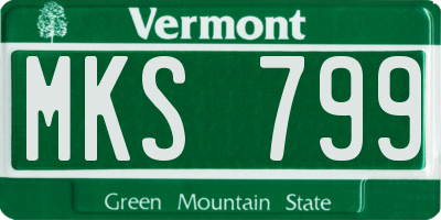 VT license plate MKS799