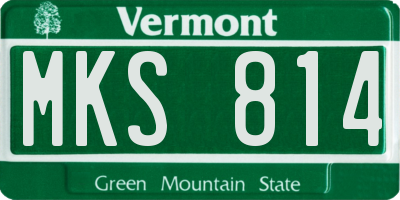 VT license plate MKS814