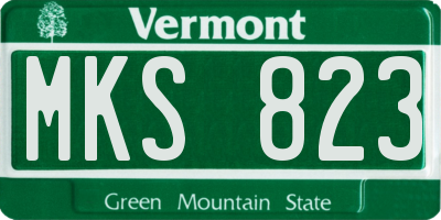 VT license plate MKS823