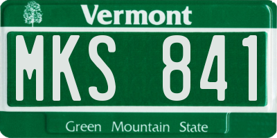 VT license plate MKS841