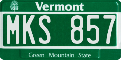 VT license plate MKS857