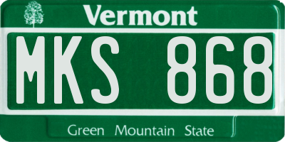 VT license plate MKS868