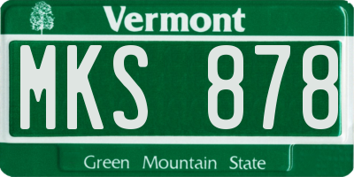 VT license plate MKS878
