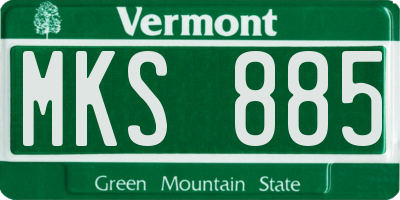 VT license plate MKS885
