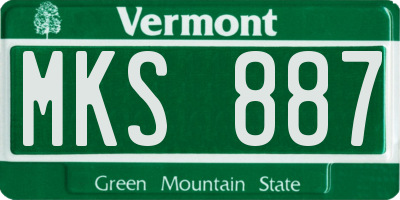 VT license plate MKS887