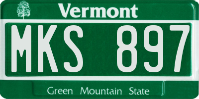 VT license plate MKS897
