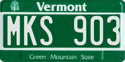 VT license plate MKS903