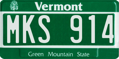 VT license plate MKS914