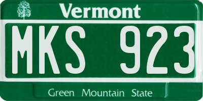 VT license plate MKS923