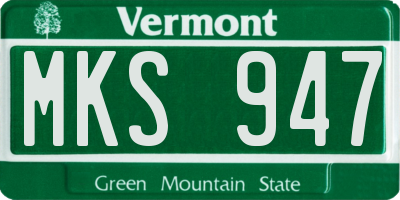 VT license plate MKS947