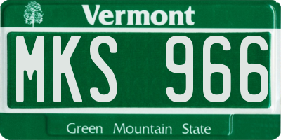 VT license plate MKS966