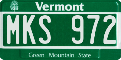 VT license plate MKS972