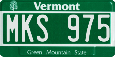 VT license plate MKS975