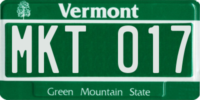 VT license plate MKT017