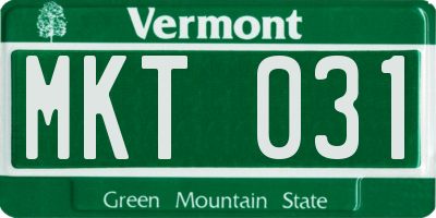 VT license plate MKT031