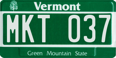 VT license plate MKT037