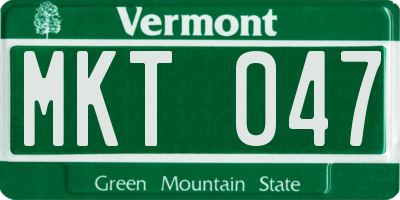 VT license plate MKT047
