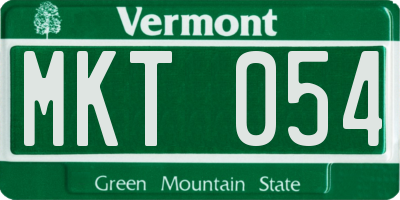 VT license plate MKT054