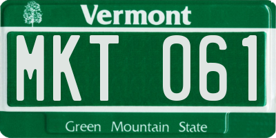 VT license plate MKT061