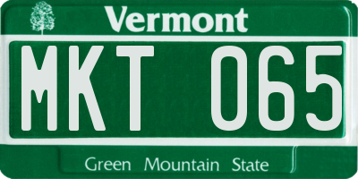 VT license plate MKT065