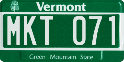 VT license plate MKT071