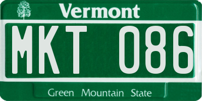 VT license plate MKT086