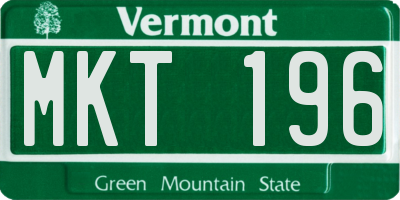 VT license plate MKT196