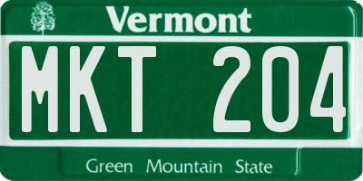 VT license plate MKT204