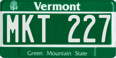 VT license plate MKT227