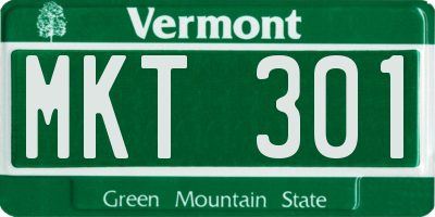 VT license plate MKT301
