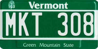 VT license plate MKT308