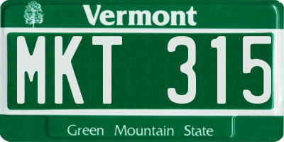 VT license plate MKT315