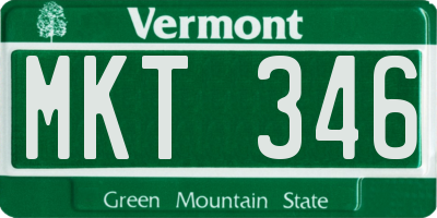 VT license plate MKT346