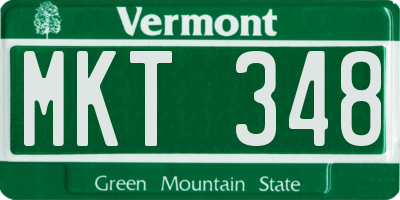 VT license plate MKT348