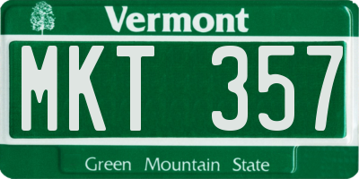 VT license plate MKT357