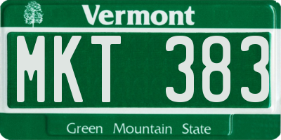 VT license plate MKT383