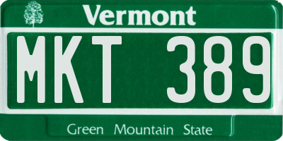 VT license plate MKT389