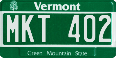 VT license plate MKT402