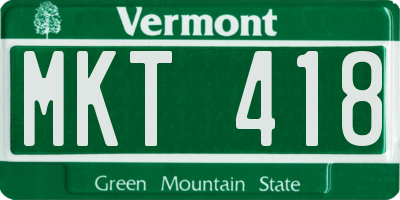 VT license plate MKT418