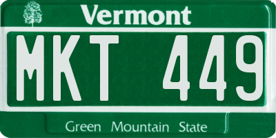 VT license plate MKT449