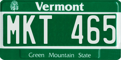 VT license plate MKT465
