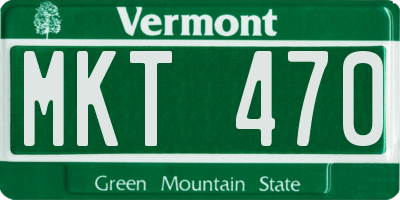 VT license plate MKT470
