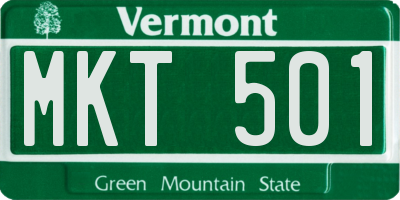 VT license plate MKT501