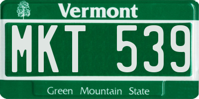 VT license plate MKT539