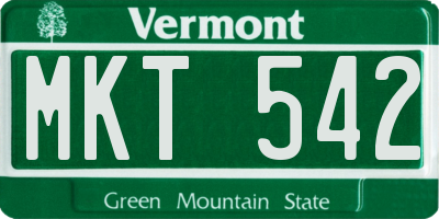 VT license plate MKT542