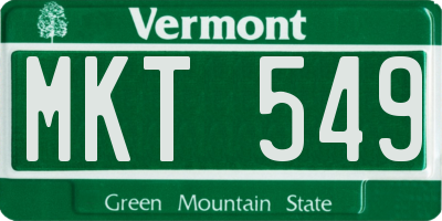 VT license plate MKT549