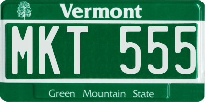 VT license plate MKT555