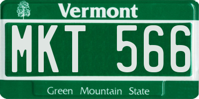 VT license plate MKT566