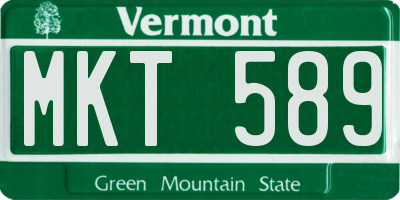 VT license plate MKT589