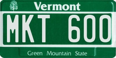 VT license plate MKT600